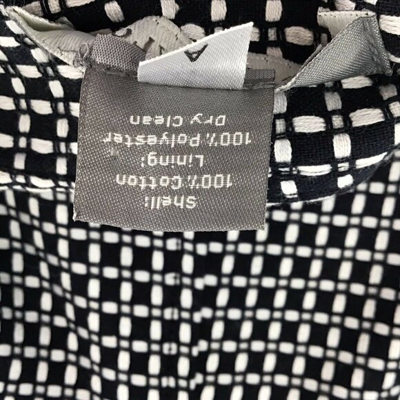 Ann Taylor Women's Skirt Black White Geometric Business Career Sz 10P Buttons‎ - Picture 8 of 8